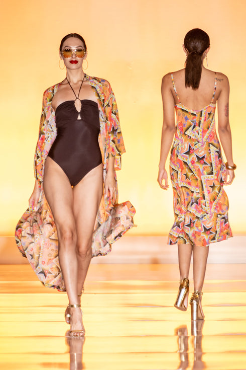 Shalom "Dreamweaver" Robe nuisette en soie coupée en biais